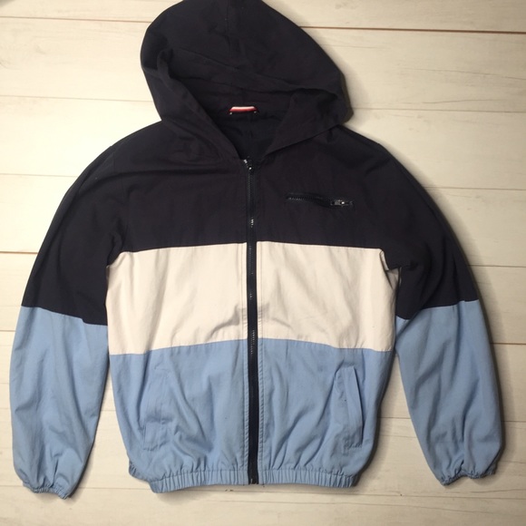 Brandy Melville Krissy Jacket Blue Colorblock - Picture 3 of 7